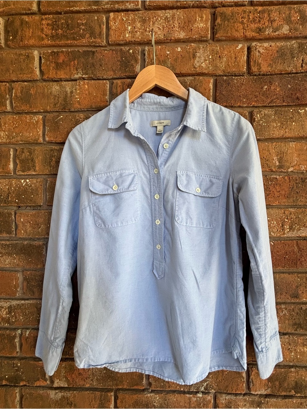 J. Crew Pale Blue Button-Front Utility Shirt